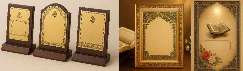 متن لوح تقدیر قرآنی (جملات سپاسگزاری از برگزیده های قرآنی)