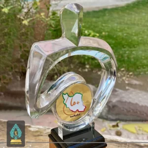 تندیس مجسمه شیشه ای کریستالی تولید ثامن تندیس