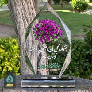 تندیس کریستالی گلهای اطلسی | ثامن تندیس